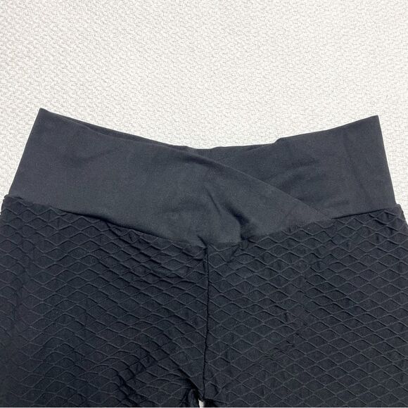 BoomBooty Legging Textured Pattern Black Size Large - Picture 10 of 13